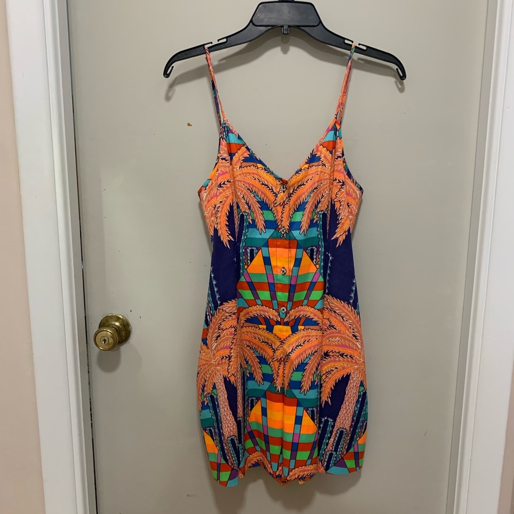Mara Hoffman Orange and Blue Tropical Romper